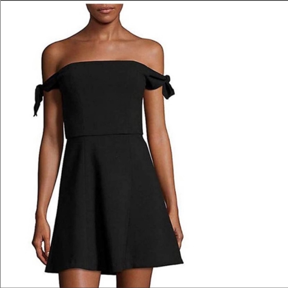 French Connection Crepe Ties Side Off The Shoulder Mini Dress Fit Flare